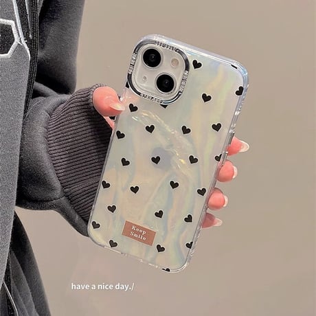 シェル風ハート柄 iphone15/15proケース  キラキラ 頑丈 iphone14/13/12カバー シック 高品質 女子力アップ[M3609]