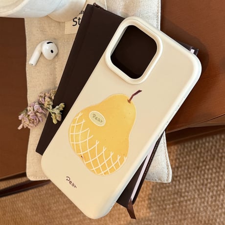 梨柄 iPhone16/16proケース シリコン iPhone15promax/14/13カバー シンプル 人気 女子力アップ [M5375]