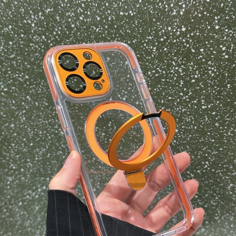 黄ばまない iPhone15pro/15promaxケース MagSafeリングスタンド付 iPhone14promax/13pro/12カバー  コスパ高い 高品質 男女兼用 [M4275]