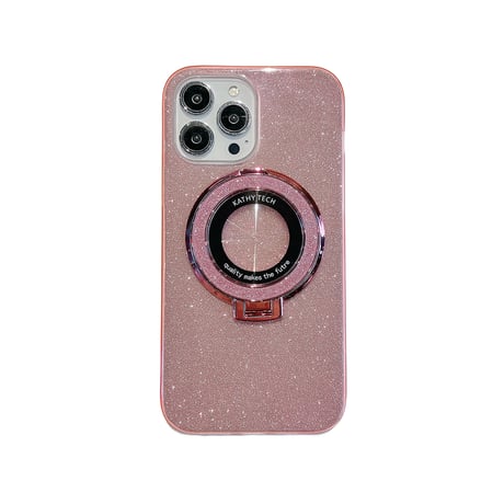 キラキラ iPhone15/15Proケース  Magsafeリングスタンド付 アイフォン14pro/13Promaxカバー 綺麗 多機能 丈夫[M4046]
