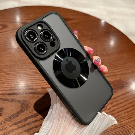 マグセーフ対応 iphone14/14proケース 指紋防止 アイフォン12/13proケース ブラック系 頑丈 ギフトにおすすめ[M3210]