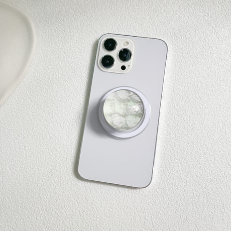 きれい MagSafe対応スマホグリップ ガラス 可愛い 磁石グリップ マグネット式スタンド ギフトにおすすめ[M4229]