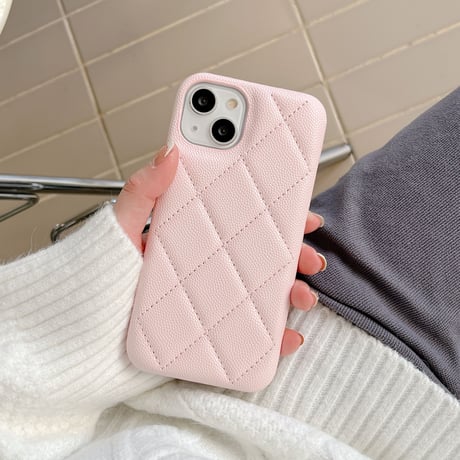 セレブ愛用 革製 iphone14pro/14plusケース 菱形 アイフォン13/12/11カバー 高級感  ファッション おしゃれ ガールズに人気[M2351]