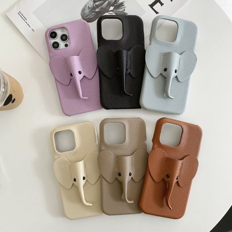 象 iPhone15/14proカバー レザー製 iPhone13pro/12/11proケース かわいい 高品質 有名人愛用ギフトにおすすめ [M3402]