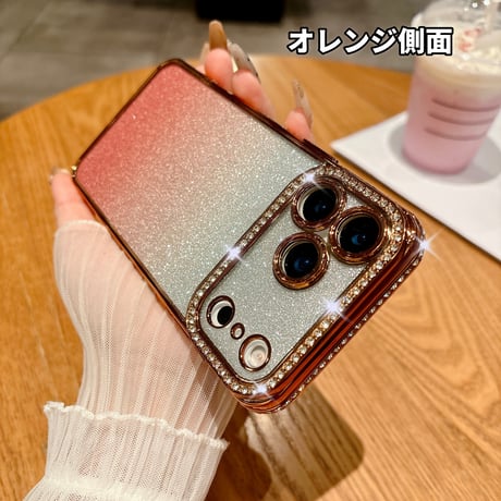 ジュエリーライン iPhone17/17Proケース ラメ入り背面 美しい iPhone17ProMax/Airケース 高級感たっぷり オシャレ [M5706]