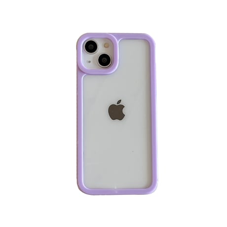 頑丈黄ばまないiphone14/13proケース 透明 アクリル素材 アイフォン12/11カバー  カラー枠 お揃い 男女向け 持ち運びやすい[M2942]