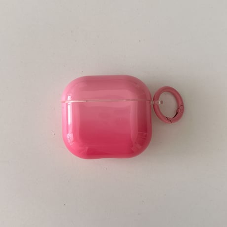 グラデーションピンク Airpods 4ケース 艶感 Airpods3/Pro2ケース airpodspro2カバー  女子力UP リング付 大人可愛い[M5222]