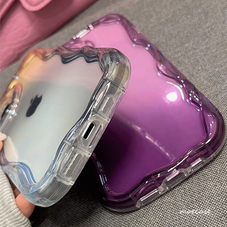 高級感透明  iphone14pro/14plusケース パープル/グレー アイフォン13/12/11カバー  お揃い  個性 耐衝撃 プレゼントにおすすめ[M2494]