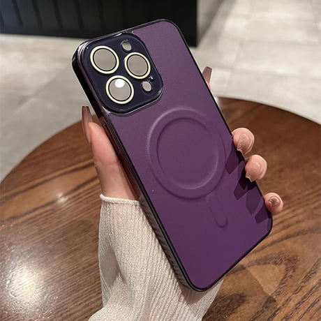 皮 MagSafe対応 iPhone15pro/15promaxケース カメラ保護 高級感 iphone14/13/12proケース 指紋防止 シンプル 人気[M3863]