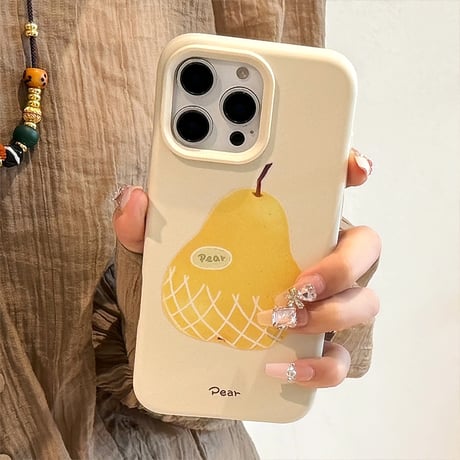 梨柄 iPhone16/16proケース シリコン iPhone15promax/14/13カバー シンプル 人気 女子力アップ [M5375]