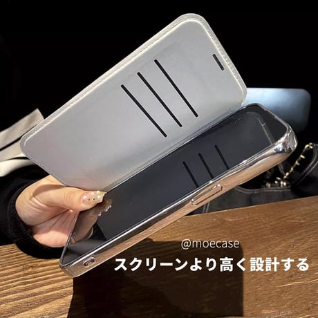 iPhone16/16Plus/Proケース 手帳型 カード収納 iPhone15Pro/14カバー magsafe対応 レンズ保護 キルティング[M4604]