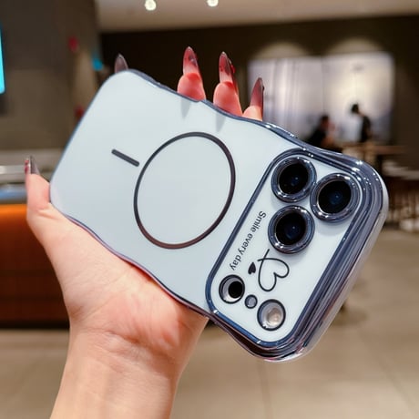 うねうねライン iPhone17/17proケース Magsafe ハート柄 iPhoneAir/17Promaxカバー 頑丈 耐久性 人気[M5650]