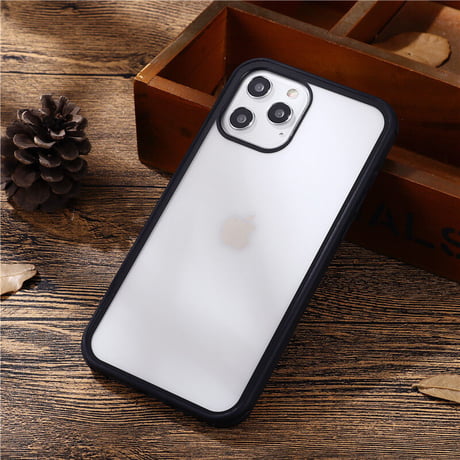 コントラストカラー枠 iphone11/12promaxケース クリアアイフォンSE2/XSMAXカバー 頑丈耐久性耐衝撃 ツヤ感あり高透明M285