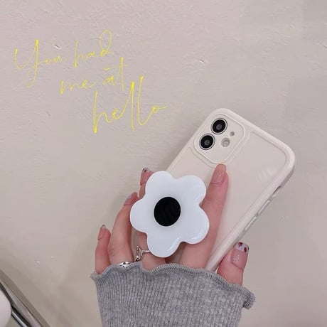花 スマホグリップ付 iphone11/12proケース 女子 iphoneSE2/xsカバー  スタンド機能付 便利  持ちやすいM641