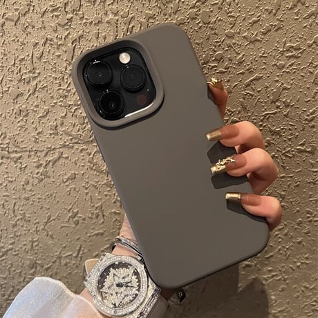 シリコン iPhone16pro/15promaxケース 高品質 耐衝撃 iPhone14/13proカバー 高級感 無地シンプル[M3549]