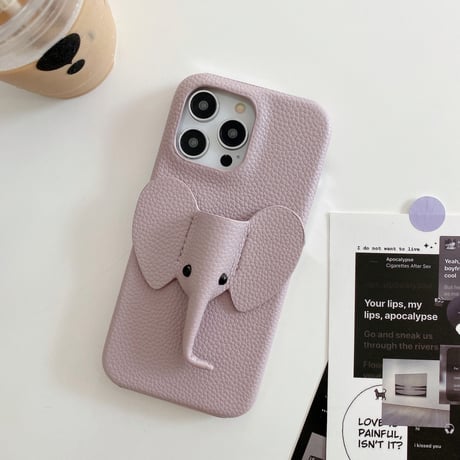 象 iPhone15/14proカバー レザー製 iPhone13pro/12/11proケース かわいい 高品質 有名人愛用ギフトにおすすめ [M3402]