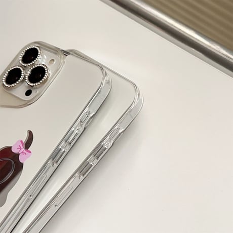 可愛い鏡付 iPhone15pro/15promaxケース 猫/犬 iphone14/13/12proカバー  可愛い ギフトに最適[M4332]