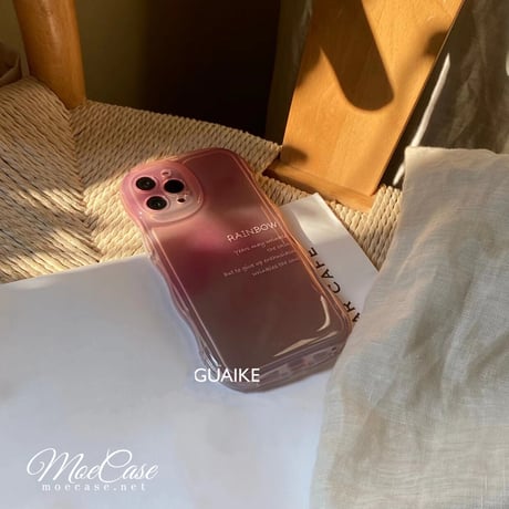 ぼかしピンクカラー iphone14/13proケース グラデーション  iPhone12/11カバー 可愛い 落下防止枠 高級感高品質[M2949]