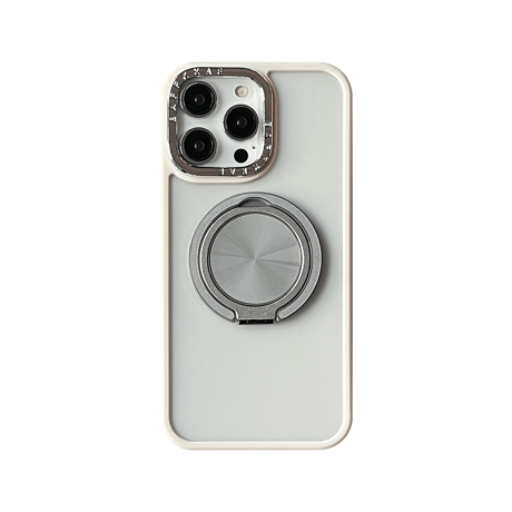 リングスタンド付 iPhone15Pro/15ProMaxケース シンプル 黄ばまないiphone14/13/12promaxカバー 頑丈[M4144]