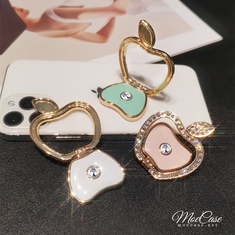 ジュエリーリンゴ スマホリング スタンド キラキラオシャレ かわいい 360度回転可能 高品質 使いやすい 男女兼用 ギフトにおすすめ[M2847]