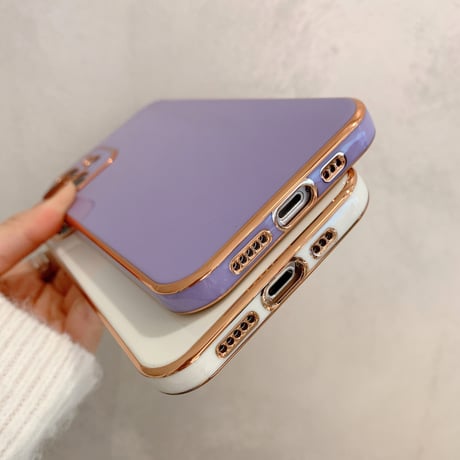 シンプル風ツヤあり iphone12pro/SE2ケース 金色枠ツヤ高級感アイフォン11promax/XSMAXカバー  頑丈耐久性耐衝撃ソフトケース M307