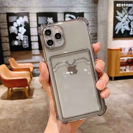 カード収納 背面ポケット iphone15/14proケース 薄型透明iphone13/12/11proカバー  耐衝撃頑丈 軽量 M575