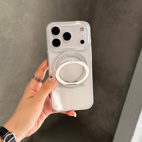 MagSafeリングスタンド iPhone17ProMax/17proケース 高透明 iPhone17/17Airカバー 耐衝撃 薄型 黄ばまない [M5606]