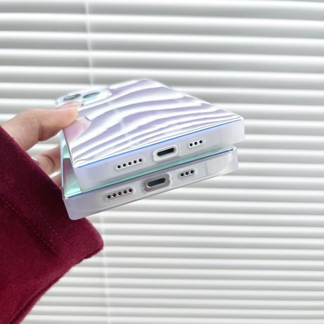 スクエア iPhone14/15ケース 変色キラキラ iPhone12/11カバー お洒落 クリアケース 男女兼用 人気 トレンド [M3136]