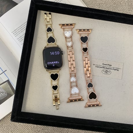 ビジューハート Apple watchバンド おしゃれアップルウォッチベルト Ultra3 series11 10 98 7 6 SE3 SE2  高級感[M4631]