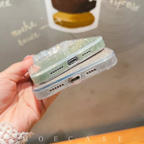 ジュエリーハクチョウ iPhone14/15Proケース 豪華 アイフォン13/12/11カバー ラメ入りシール カメラレンズフイルム付き 綺麗 お洒落[M2743]
