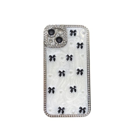 リボン iPhone16pro/16ケース ジュエリーライン iPhone15pro/14/13promaxカバー 大人可愛い ガーリーに大人気[M5514]
