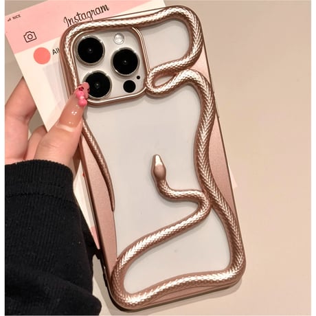 ヘビ 透かし彫り iPhone16Pro/15ProMaxケース カッコイイ iPhone14/13Proクリアカバー 放熱 丈夫 男女兼用[M4927]