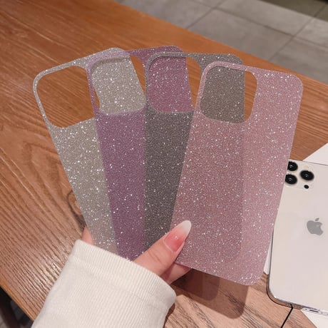 キラキラインナー シート iPhone用 お洒落 ラメ iphone16/15/14/13/12/11ケース対応  可愛い 光る 取り付け/取り外し自由 ファッションセンスいい[M3682]