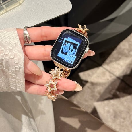ダイヤ星  AppleWatchバンド メタル AppleWatchベルト Series 11/10/9/8 SE3/2  Ultra3/2/1 高級感高品質 人気品[M6439]