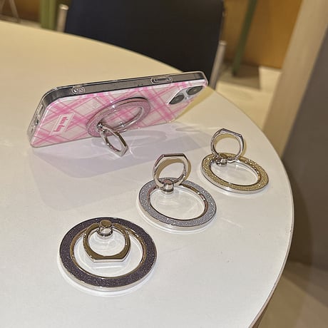 マグセーフスマホリング スタンド一体 キラキララメ入り  落下防止 オシャレ ギフトにおすすめ[M3902]