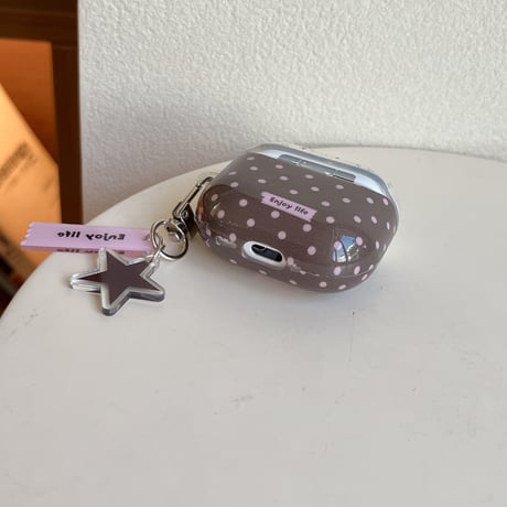 熊ちゃん Airpods Pro3ケース 水玉模様 Airpods4/3カバー pro2/pro1 可愛い リング/キーホルダー付 光沢感[M6035]