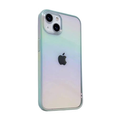 オーロラに光る iphone14/13promaxケース  おしゃれ透明 iphone11/12カバー グラデーションカラー 綺麗 キラキラ[M2085]