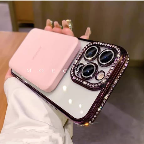 【iPhone16】MagSafe対応ジュエリー iphone15/14proケース  キラキラ レンズフィルム付アイフォン13/12/11カバー  綺麗 高品質 ガールズに超人気 [M3321]