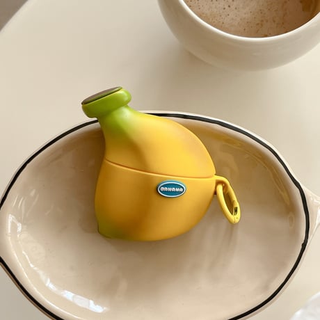 バナナ AirpodsPro3ケース 美味しそう Airpods4/3カバー AirpodsPro第2/1世代 カラビナ付き ギフトにおすすめ[M6357]