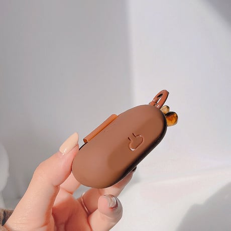 無地 airpods第3世代ケース   熊アクセサリー付き airpodsプロカバー  シンプル風 ソフトケース  ファッションM1462