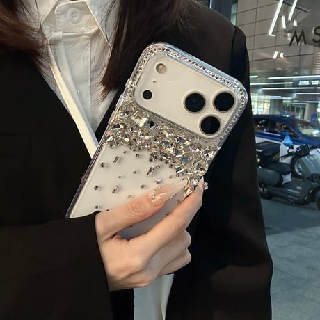 ダイヤデコ iPhone17Pro/17ケース キラキラ感 高透明 iPhone17ProMax/16Pro/15カバー 存在感抜群 きれい [M5898]