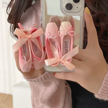 Ballet shoesグリップスタンド バレエシューズ・トウシューズ  グラデーションピンク かわいい舞踊靴  高品質 ギフトにおすすめ[M2910]