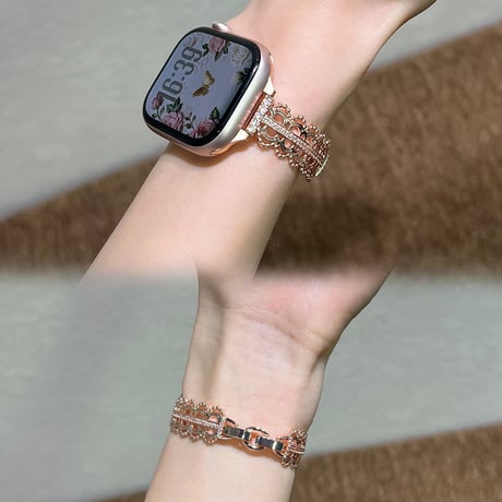 レーストリムデザイン AppleWatchバンド 高級感高品質 AppleWatchベルト Ultra3/2/1 Series 11/10/9/8 SE3/2  エレガント 美しい[M6195]