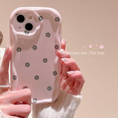 花柄  iphone14pro/13proケース ピンク 淡色 iPhone12/11カバー 可愛い頑丈 レンズカバー付 落下防止[M2709]