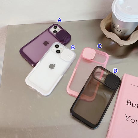 レンズカバー付 iPhone14pro/14ケース スタンド付 アイフォン13/12proカバー クリア シンプル かわいい 便利[M3127]