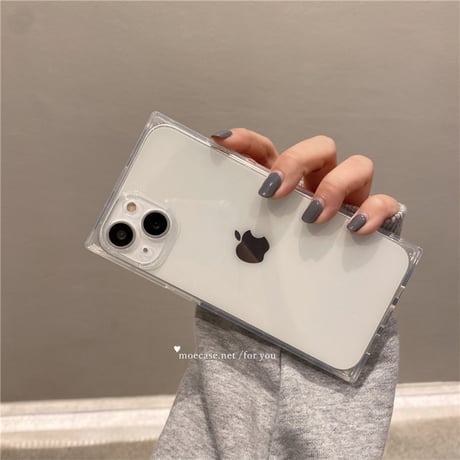 スクエア iPhone14Pro/15ケース 透明 シンプル アイフォン13/12/11promaxクリアカバー 使いやすい 男女兼用 ツヤあり[M2666]