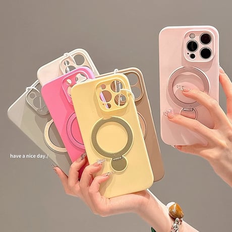 リング付 iPhone16/16Proケース Magsase対応 シリコン iPhone15/14Pro/13ケース 多機能 指紋防止 丈夫  [M4592]