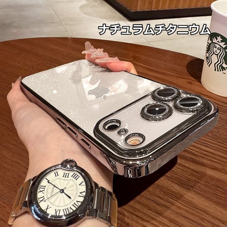 キラキララメレンズフィルム iPhone17pro/17ケース 星空のように輝く アイフォン17promax/Air/16proカバー 黄ばまない オシャレ 人気品 [M5724]