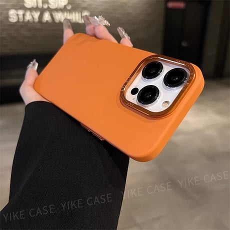 指紋防止 iphone15/15proケース  高級感 iphone14/13/12Proカバー  金属製カメラフレーム薄型 耐衝撃 [M3559]