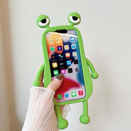 カエル iphone14/13ケース シリコン アイフォン12/11カバー  可愛い ストレス解消 プレゼントにおすすめ[M2080]